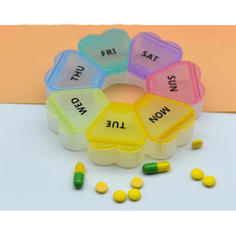 Large Capacity 7-Day Weekly Pill Organizer Box Daily Vitamin Case With Compartments for Containers Storage