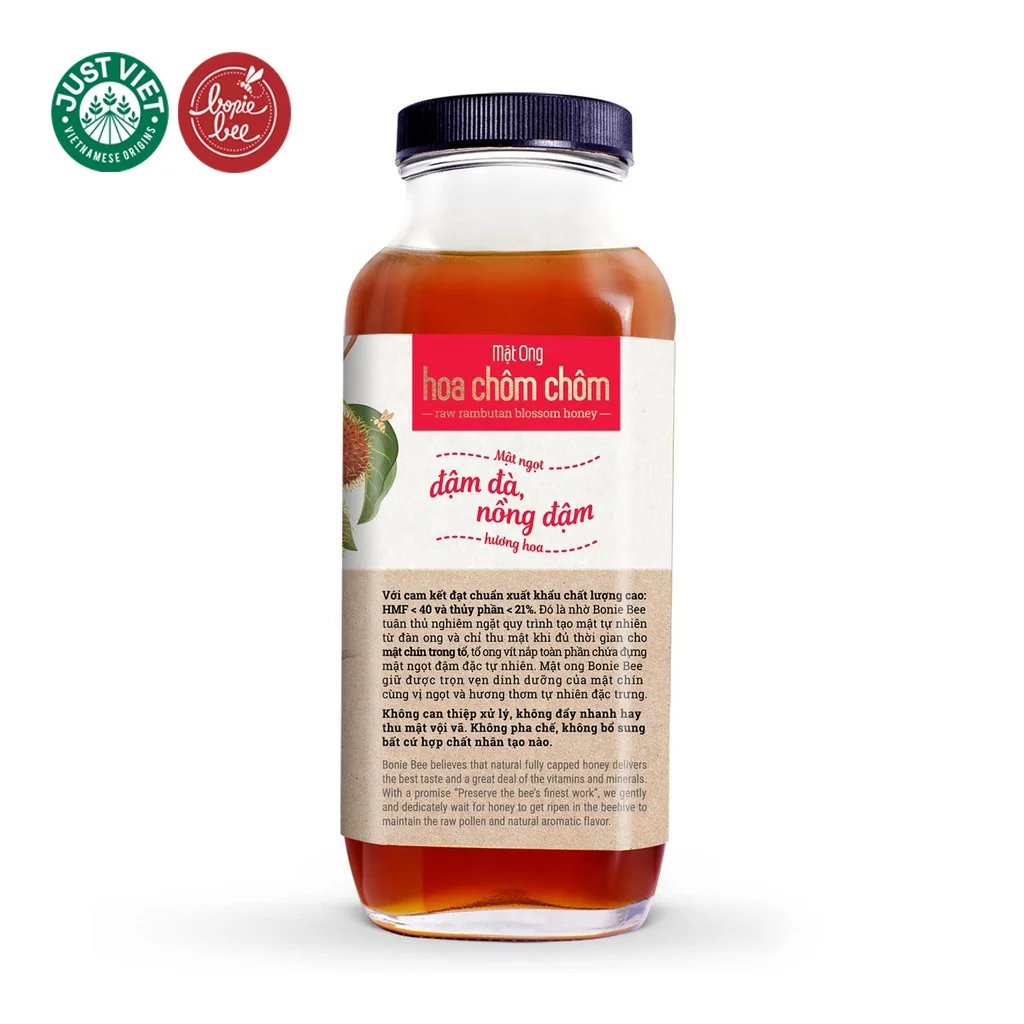 Premium Vietnamese Ripen Honey - Bonie Bee Rambutan Flower Honey 630gr