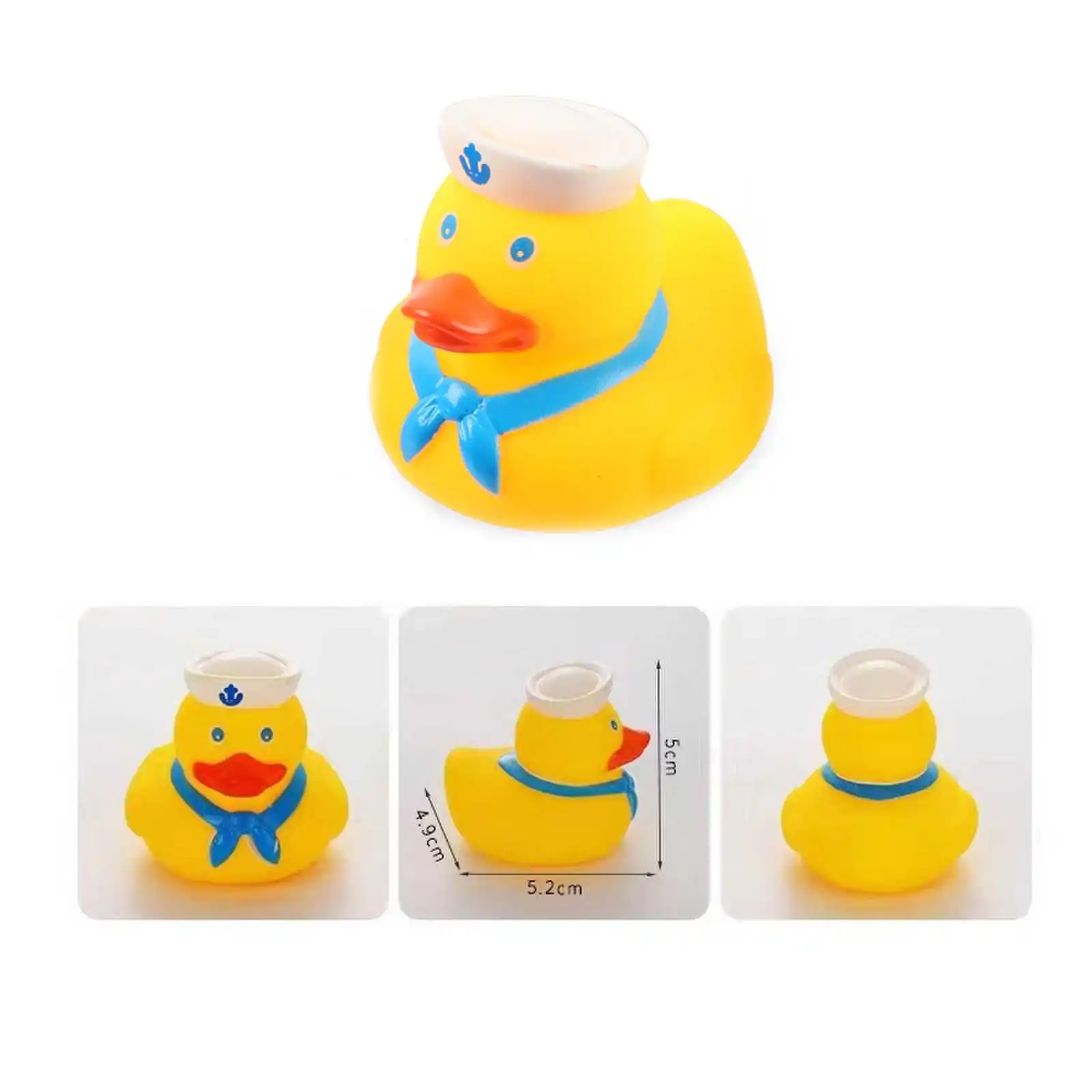 HS Factory Wholesale Mini Baby Bath Toy PVC Yellow Cute Rubber Duck Bulk Custom Logo With 6 PCS