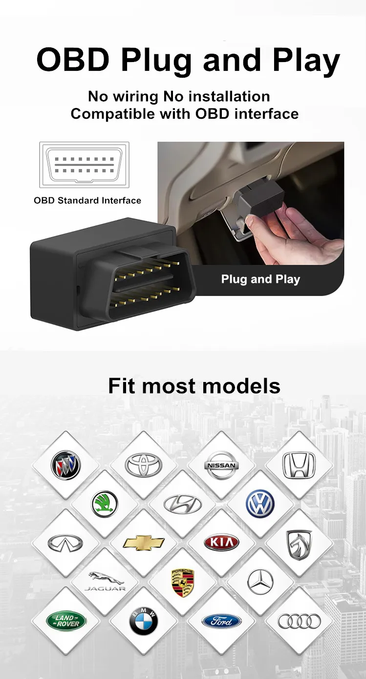 Ehang Obd порт Gps отслеживание автомобиля трекер