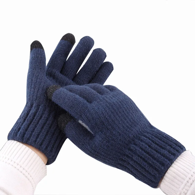 New Knitted Wool Gloves Cycling Outdoor Touch-screen Alpaca Warm and Thick Winter Jacquard Ladies Hand Gloves