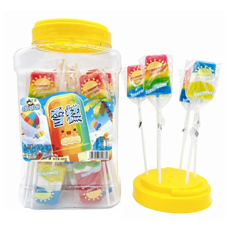 Wholesale Custom Hard Candy Bulk Rainbow Swirl Big Colorful Lollipops 18g