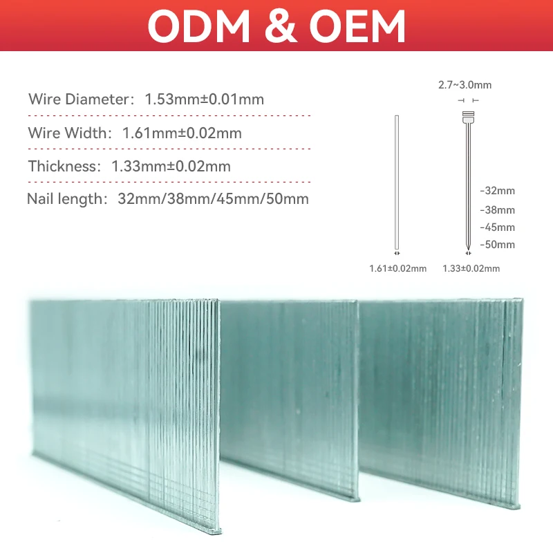 Huajian Customization Brad Nails 14 Gauge High Quality Floor 20mm 30mm DT Furniture Nails