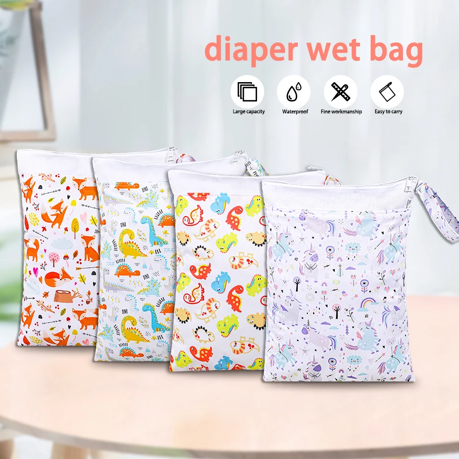30*40 cm Low Price manufacture  Custom Print Waterproof Multi  Double Zip Patchwork Nappy Diaper Bag
