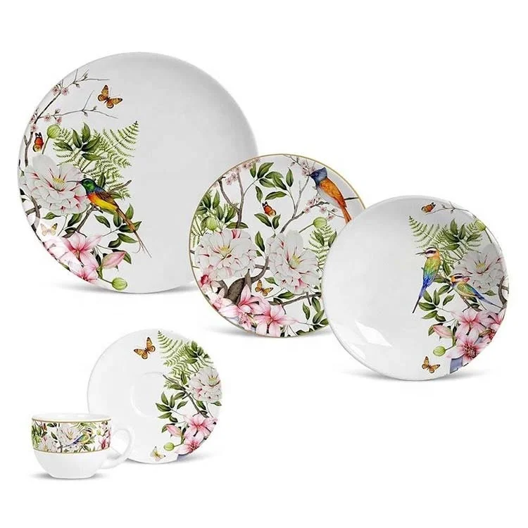 Portuguese  Style Bone China  Dinner Set Colourful Dinnerware Sets