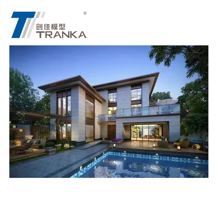 Luxury architecture design prefabricated house villas ,2D plan drawing