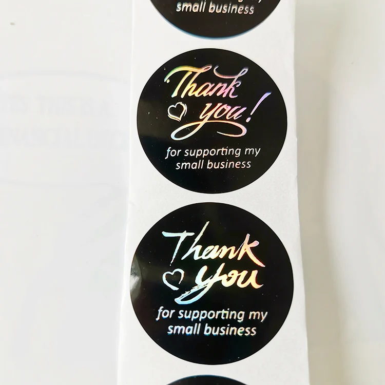 Stonedoing Printed 500pcs each Adhesive Roll Labels Package Use Custom Logo Thank You Round Label Sticker