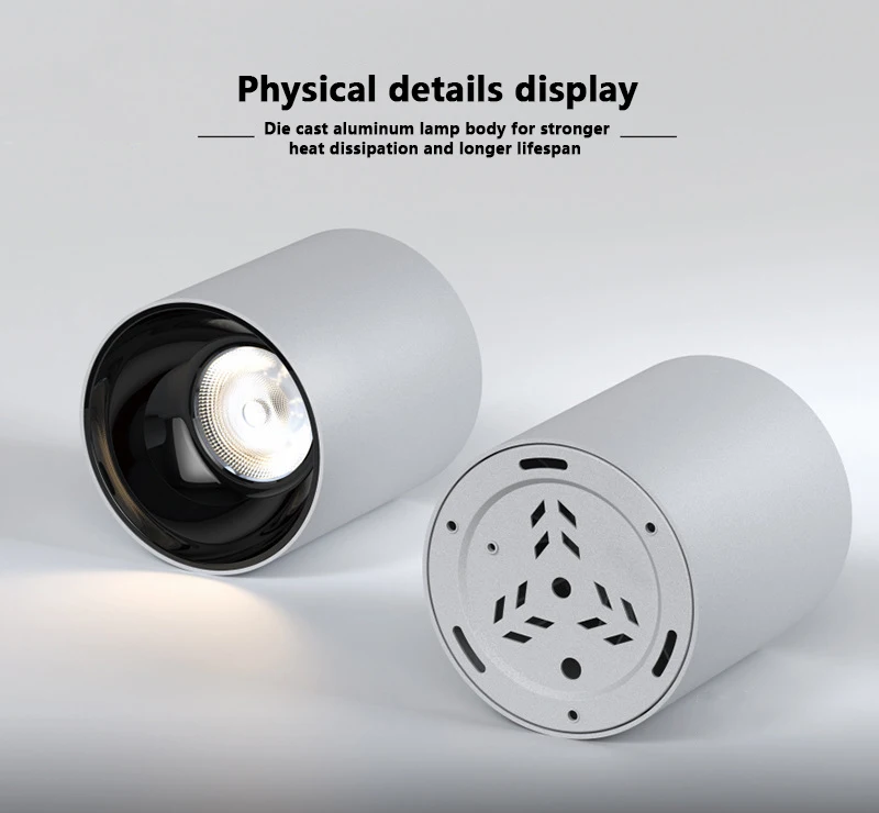 Jpungsun IP65 Waterproof COB Surface Mounted LED Downlight Suspended Project Dimmable Down Light