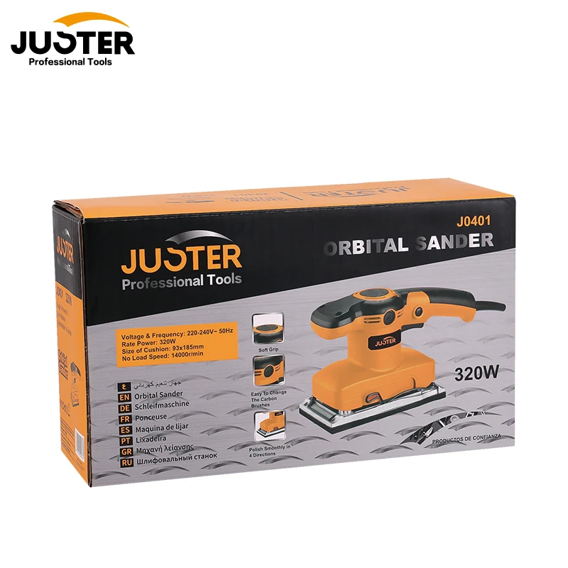 JUSTER 320 Вт шлифовальный ручной Электрический электроинструмент для гипсокартона обработка орбитальной шлифовальной машины полировка деревянной мебели 2022 Новая цветная коробка