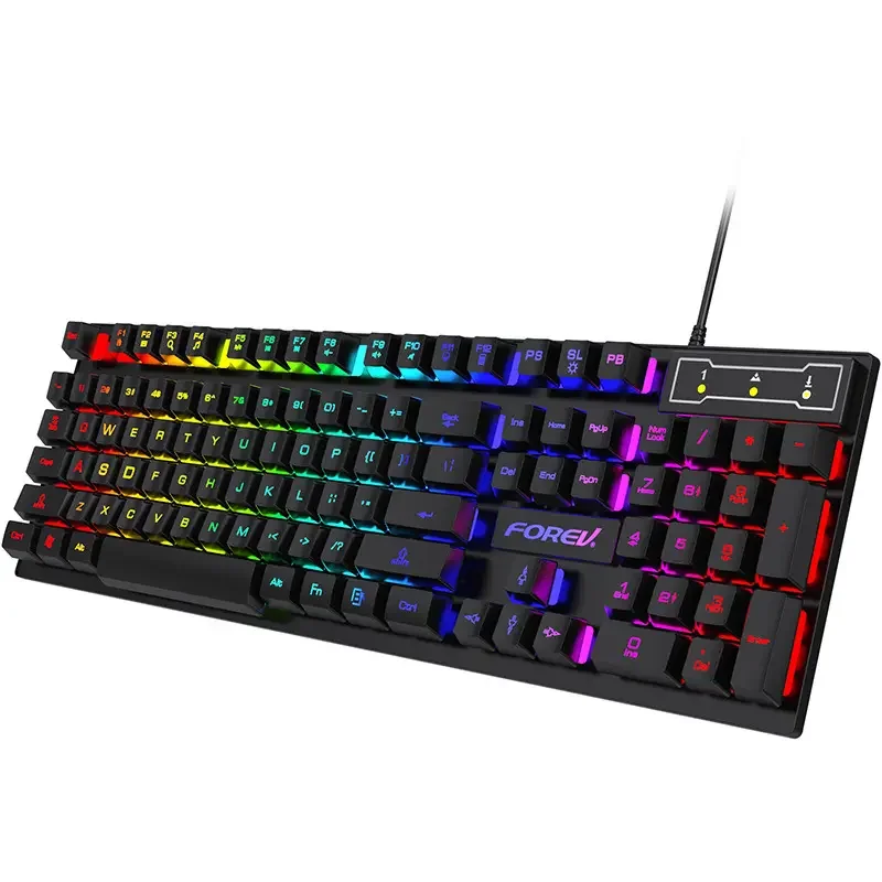 Gamer Keyboard PC Gaming RGB Backlit Keyboard Rubber Keycaps Wired Russian Keyboard Mouse Gamer Gaming Mouse