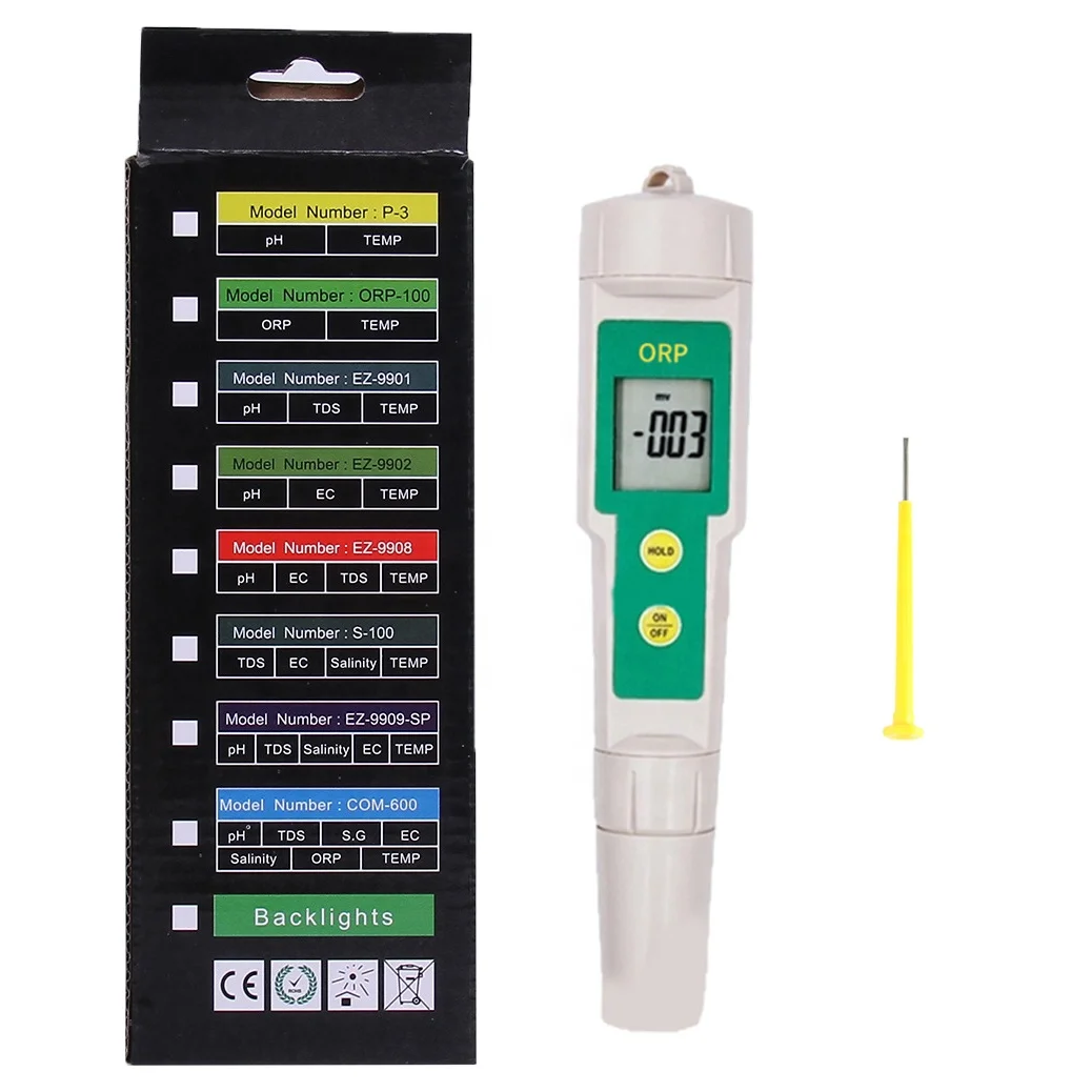 IP 67 Water Resistance ORP Meter Oxidation-Reduction Potentiometer Tester Water Quality Redox Tester for Swimming Pool Aquarium