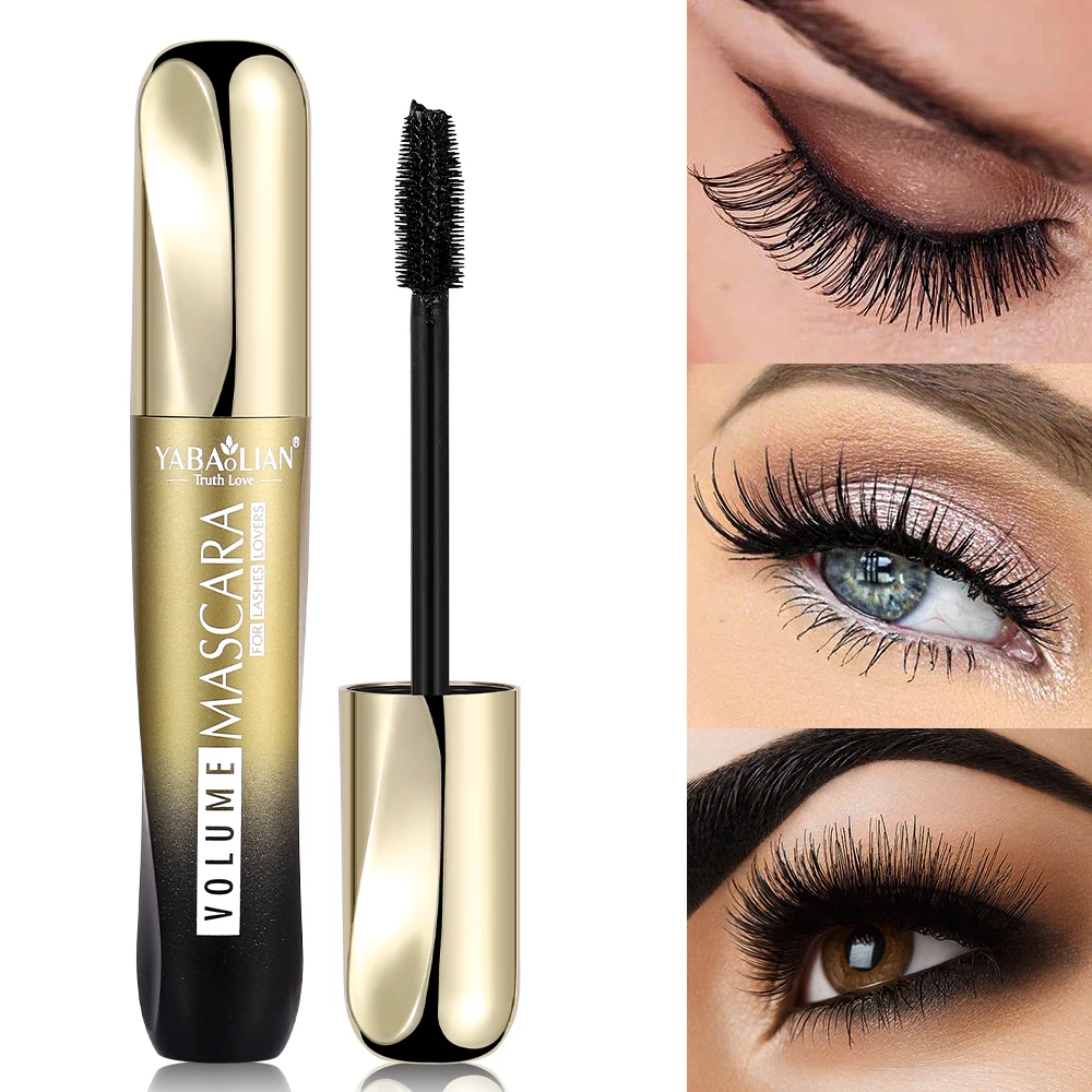 Customize Brand 4D Silk Fiber Lash Mascara Long Curling Volume Express Eyelashes Waterproof Liquid Eye Lashes Extension Mascara