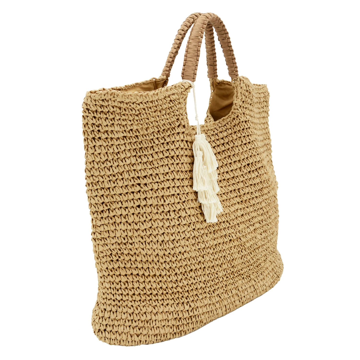 
Wholesale beach bag paper straw handbags handmade crocheted straw bag large straw tote bag 