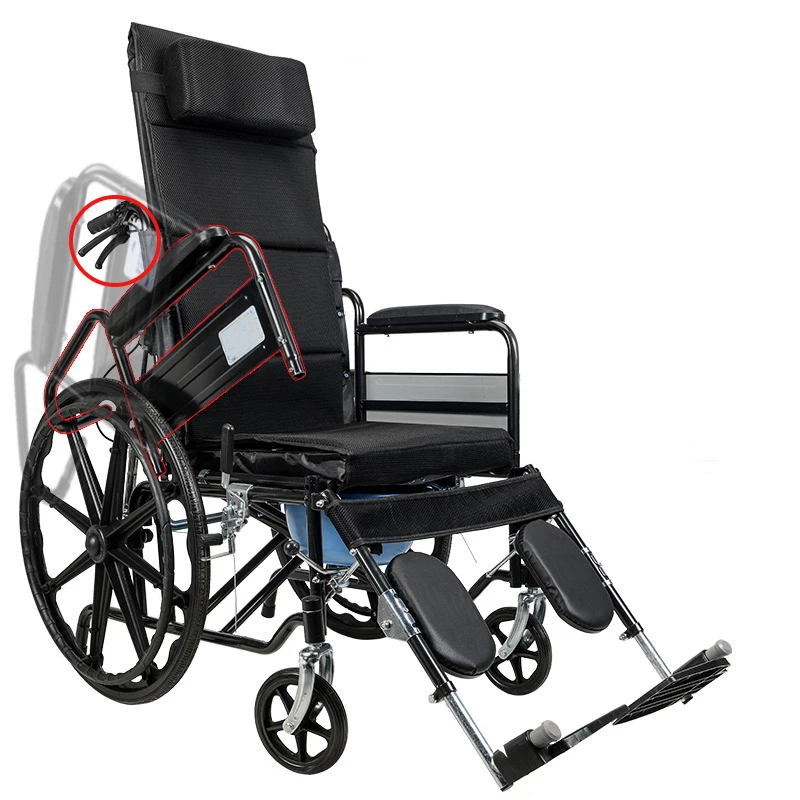 Outdoor Travel Wheelchair With Foldable Backrest Can Be Used By Both The Elderly And The Disabled