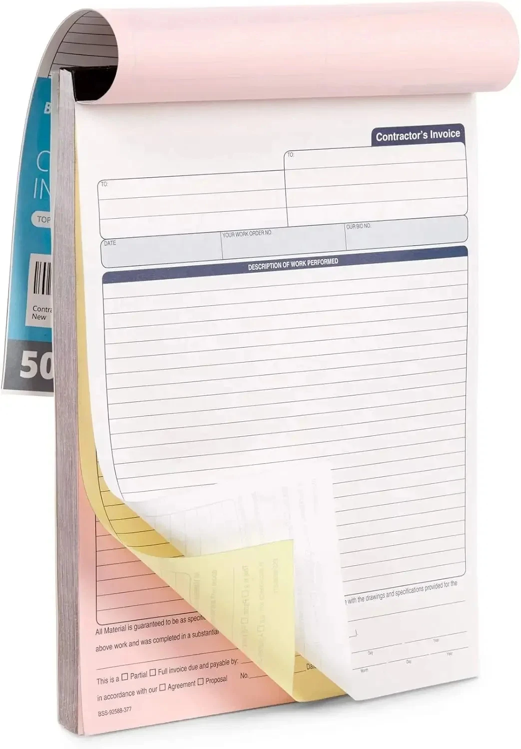 Custom Carbonless NCR Books Duplicate Invoices Receipts Sales Orders Purchase Orders