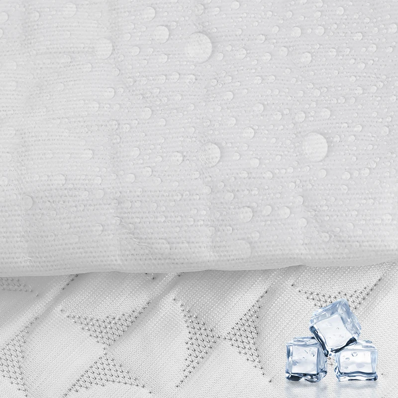 Wholesale TPU Laminated Waterproof Breathable Cooling PE air Layer Jacquard Fabric for Mattress Protector Pillow Cover