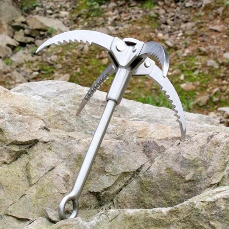 Grappling Hook Folding Survival Claw Multifunctional Stainless Steel Hook for Outdoor Camping Hiking Tree Rock Mountain Climbing