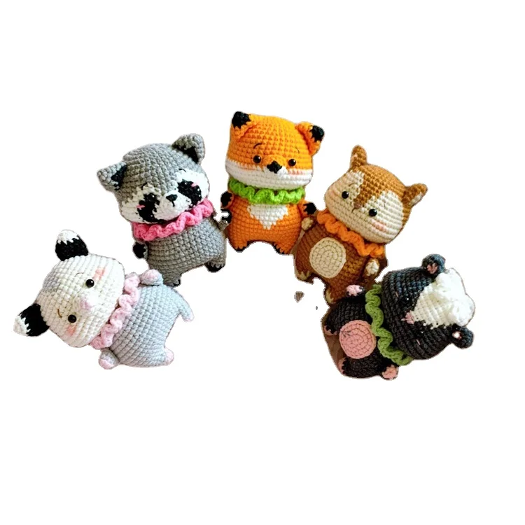 Custom Small Crochet Toy Handmade Crochet Pudding Dog Toy Small Stuffed Crochet Animals Cuddly Crochet Pudding Dog Amigurumi