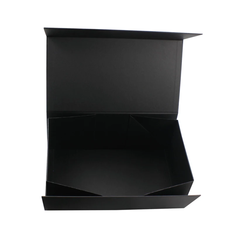 Custom Black Box Packaging Foldable Luxury With Spot Uv Logo