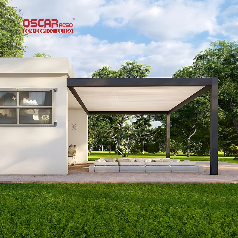 European Style Antique Folding Leisure Pavilion With Sunshade Best-Selling Factory Garden Aluminum Alloy Pergola