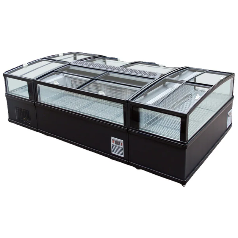 Commercial Combination Island Frozen Horizontal Freezer for Frozen Food Ice Cream Seafood Display