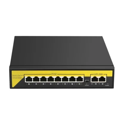  10/100 м 8 портов POE + 2 порта 100Mbs сетевой коммутатор питания через Ethernet для IP ptz CCTV камера