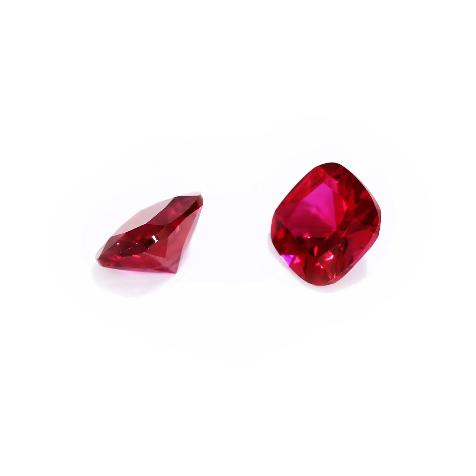 Megan wholesale Shenzhen Factory Cushion Cut Loose Synthetic Stones Blood Red Ruby Gemstone Ruby Corundum Loose For J