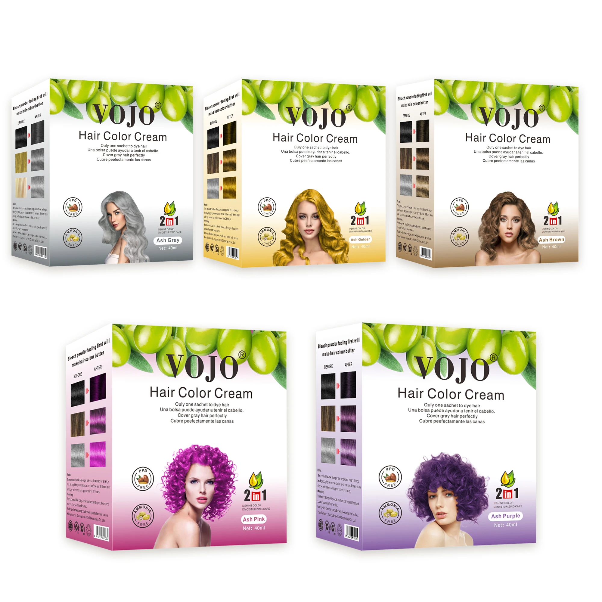 Organic Gray Brown Pink Colorful Professional Hair Dye product OEM Wholesale Salon Use Hair Color Cream