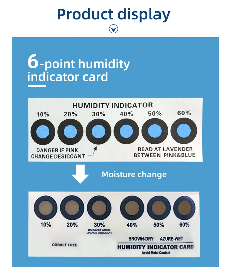 6 dots moisture indicator card Humidity indicator cards Moisture Sensitive Spots