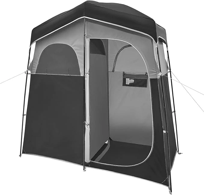 Portable Outdoor Camping Waterproof Folding Pop Up Portable Toilet Tent Double Shower Tent