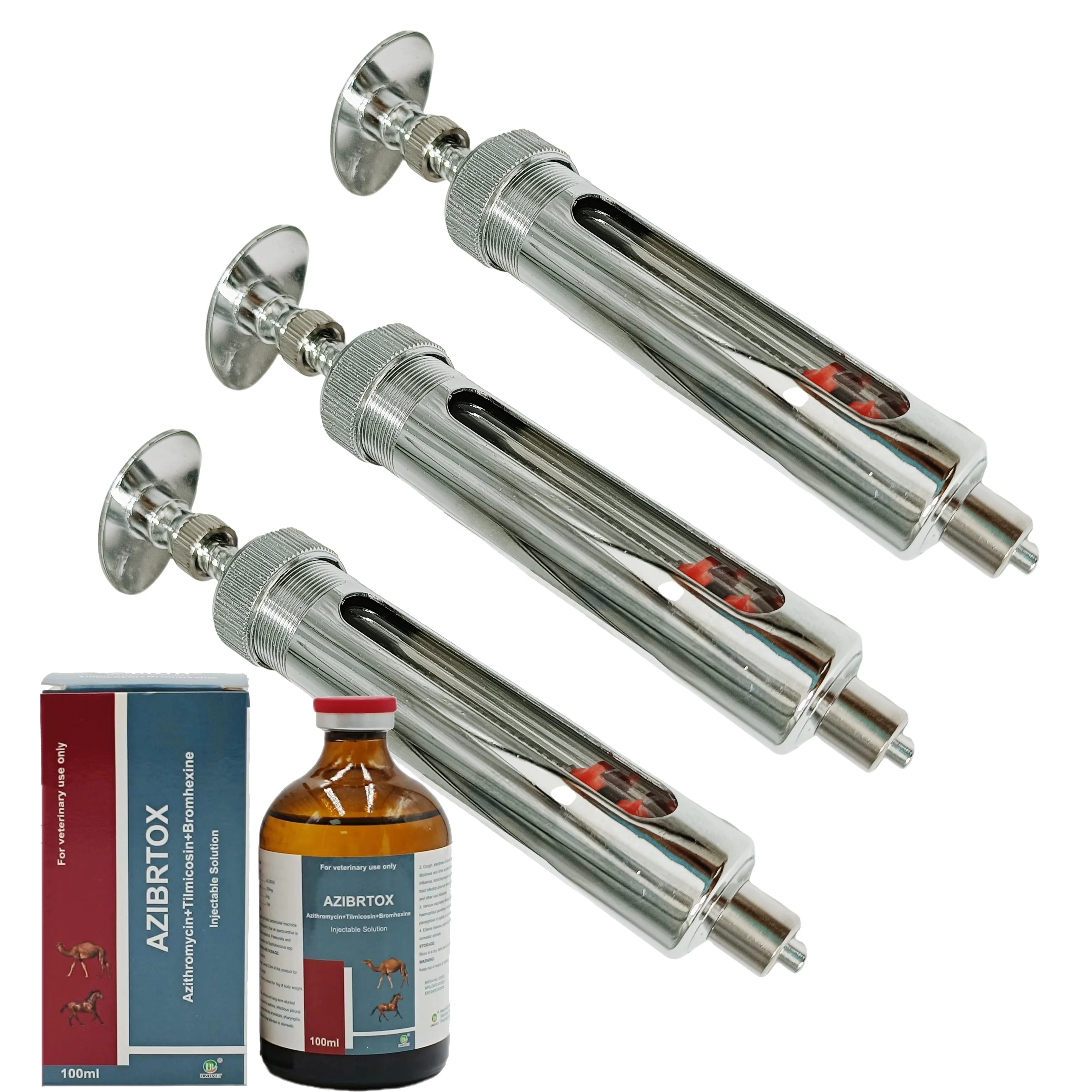 Шприц для инъекций из нержавеющей стали ветеринарного использования многоразовый шприц вакцин животных автоматический домашнего скота металлический игла