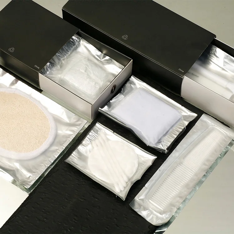 OEM Custom Luxury 5 Star Disposable Biodegradable Eco Friendly Guest Toiletries Kit Accessories Set for Hotel Amenities