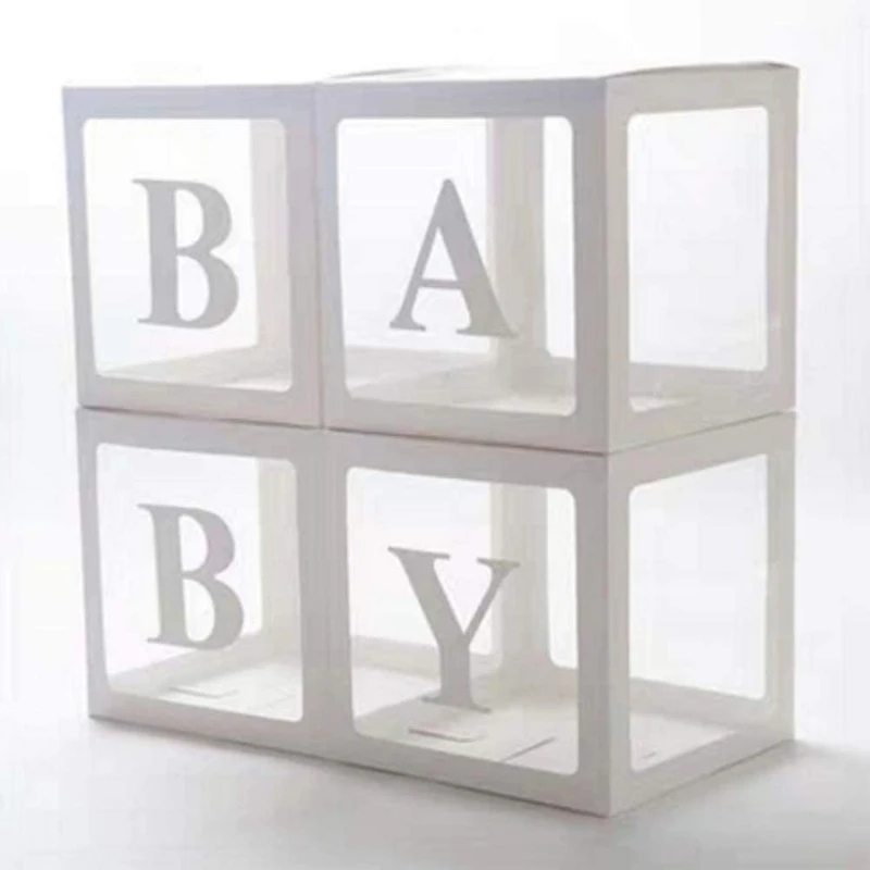 Прозрачный Baby Shower коробки объявление о поле для вечеринок воздушные шары коробка ребенка детские