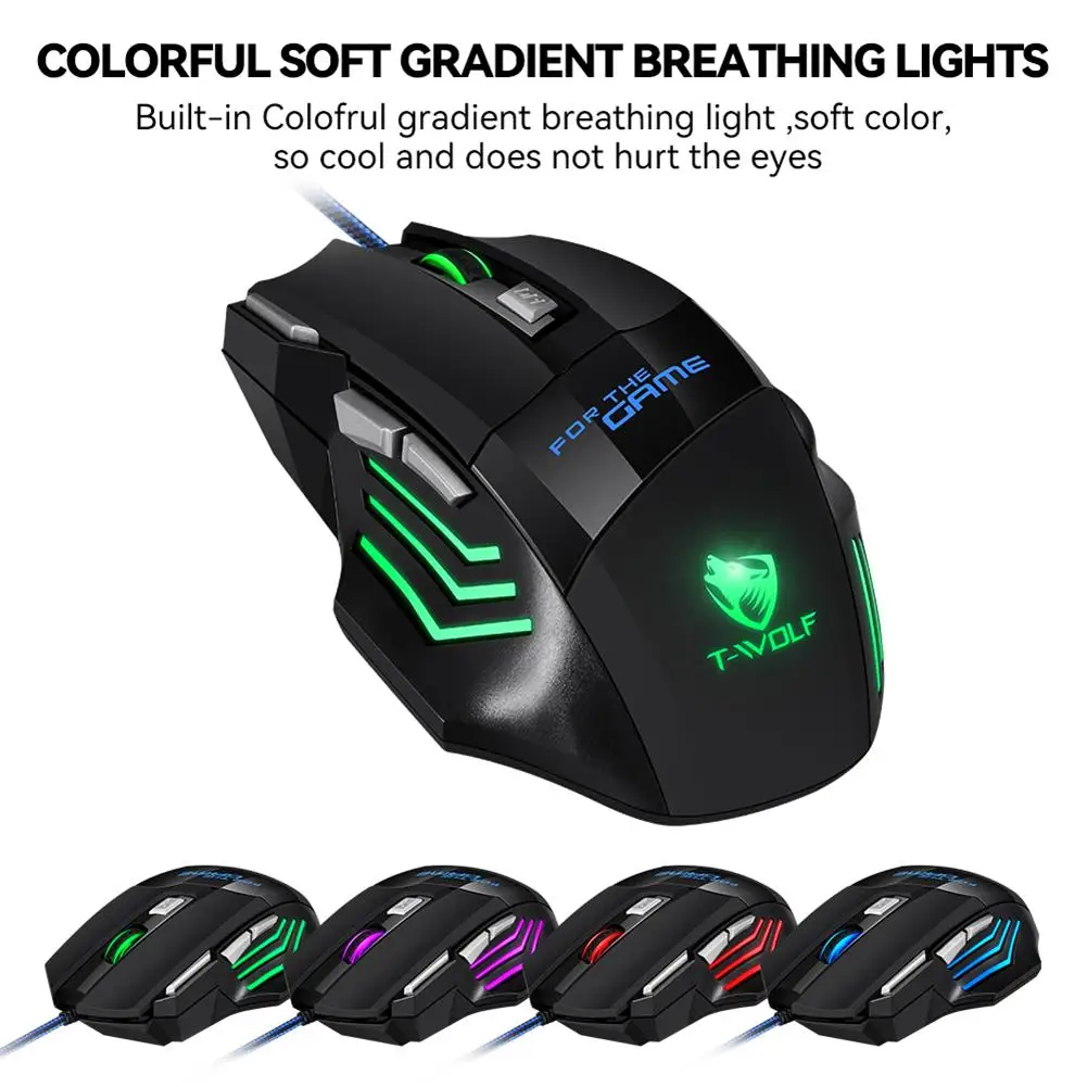 New Hyperspeed USB M1 Gaming Mouse RGB Backlit Ergonomic Game Mice 7D Esports Eat Chicken Wired Mouse for Laptop PC Gamer