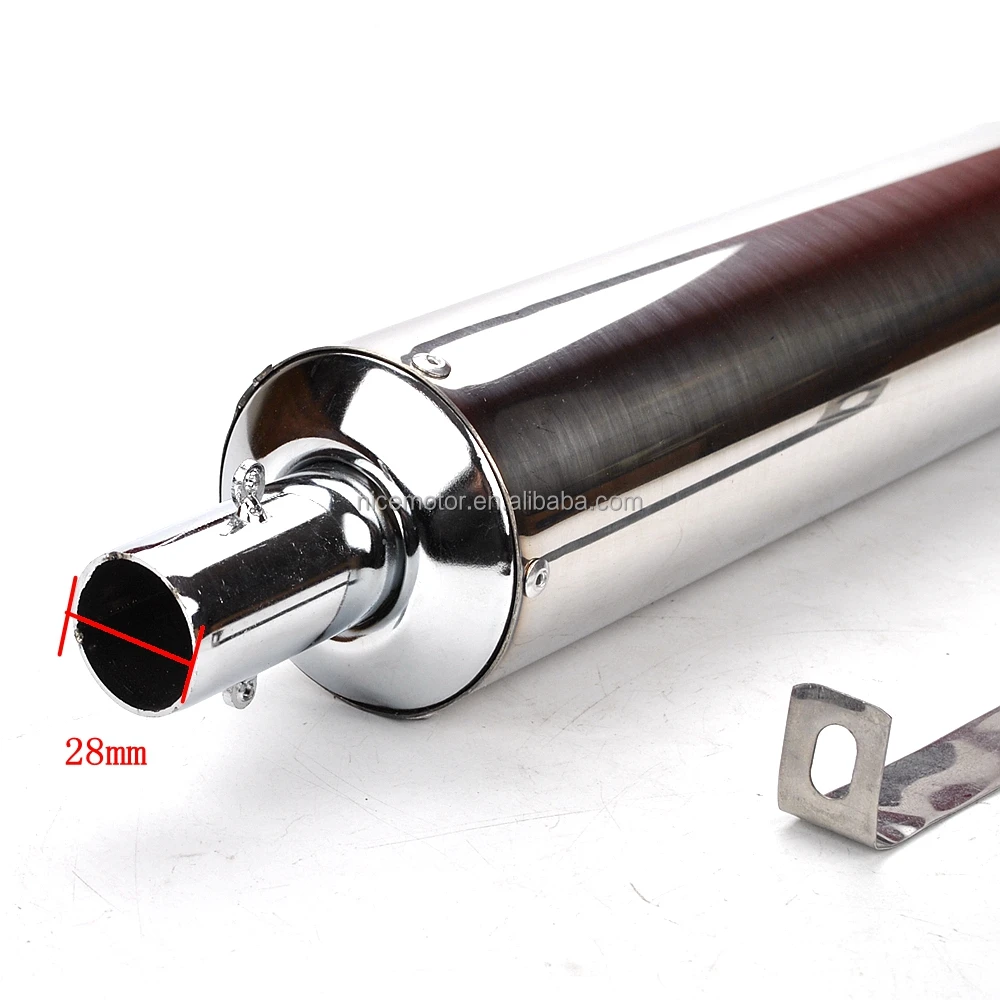  Universal Stainless Steel Exhaust Muffler Pipe Scooter Motorcycle ATV Dirt Pit Bike Monkey Z50