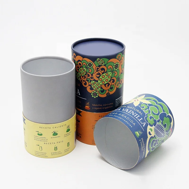 Custom Made Full Color Printed Cardboard Gift Tin Box Cosmetics Packaging Tube