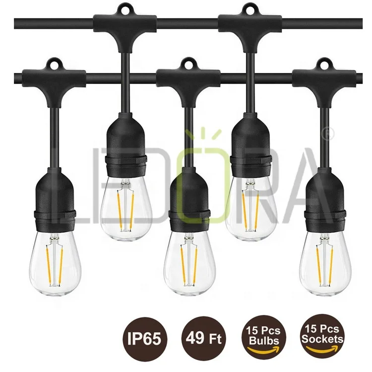 Best Selling Festoon Vintage Commercial Grade Outdoor Weatherproof Decorative and fairy Led String Lights S14 String Lights