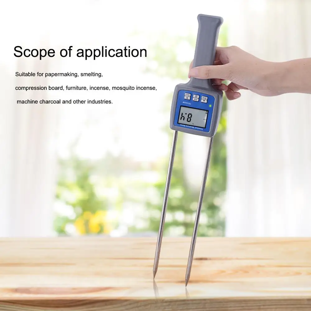 Professional Wood Sawdust Powder Hay Bale Peat Moisture Meter Hygrometer TK100W