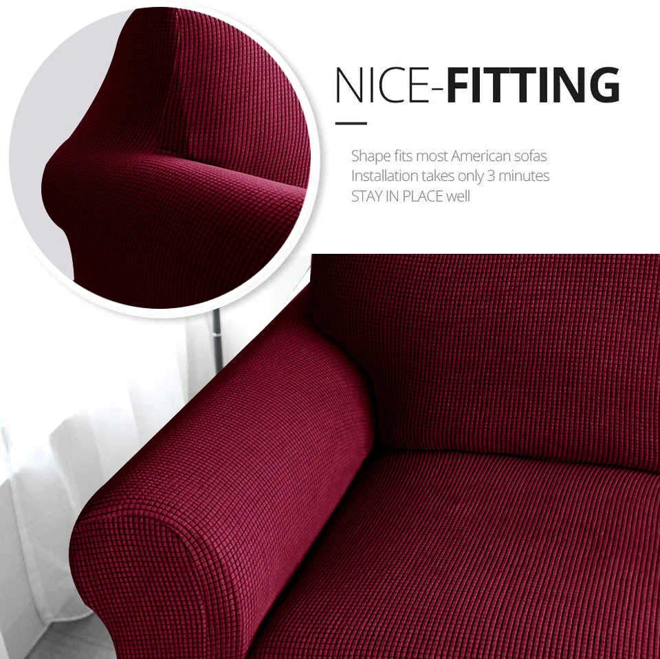 top seller design jacquard couch covers slipcover 1/2/3/4 seater plain waterproof sofa slipcover for dining room