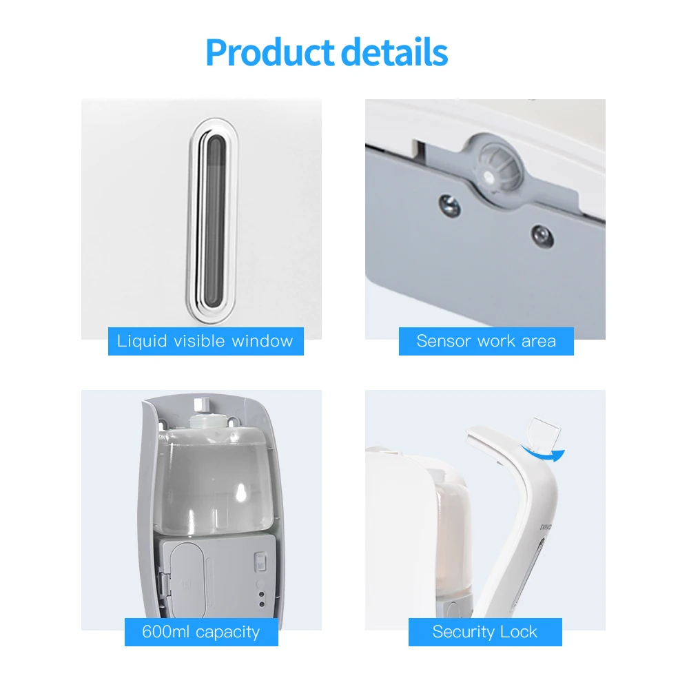 SVAVO Automatic Alcohol Hand Sanitizer Dispenser 600ml Smart Sensor Dispenser with stand PL-151047