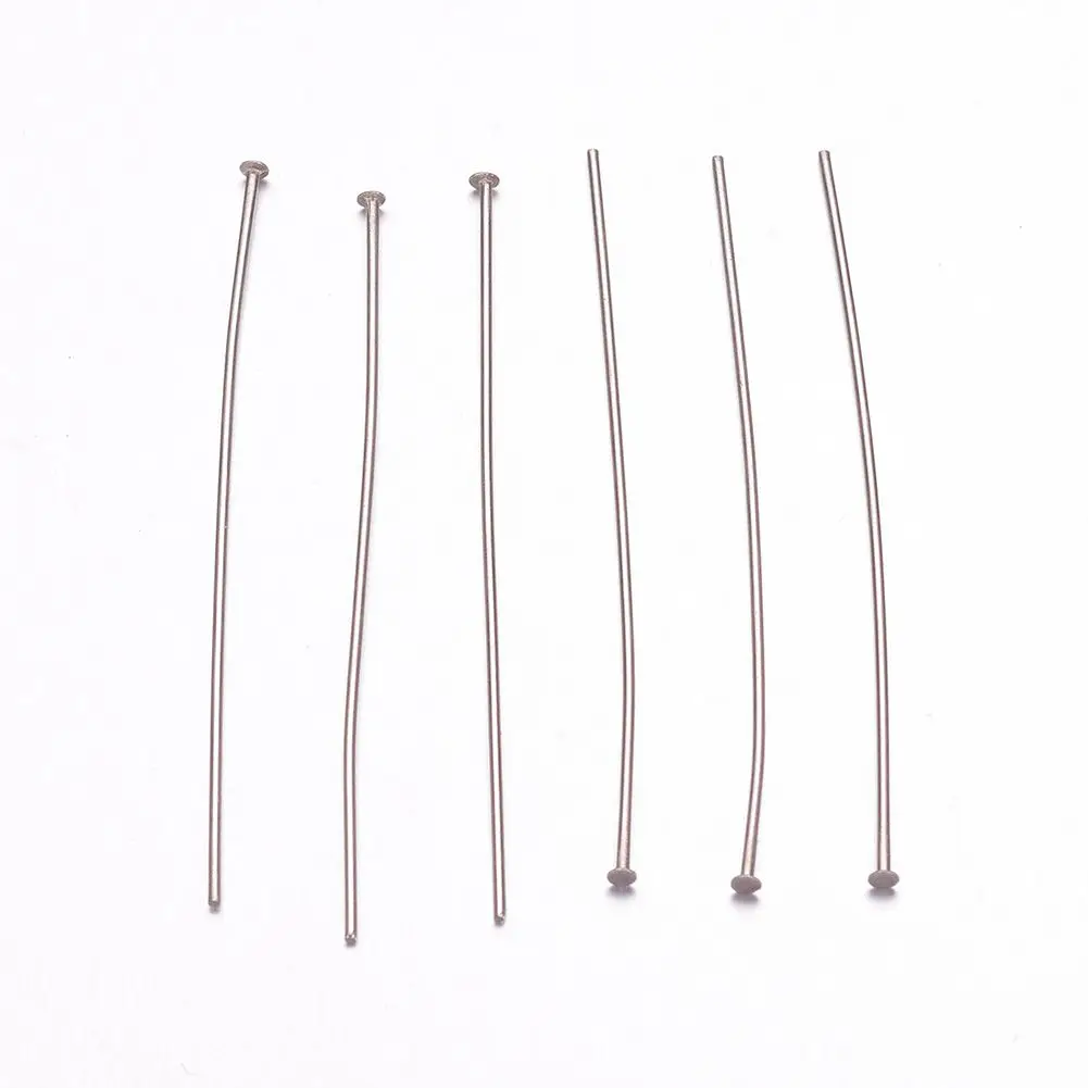Pandahall 500 Pcs 0.6mm 304 Stainless Steel Flat Pins