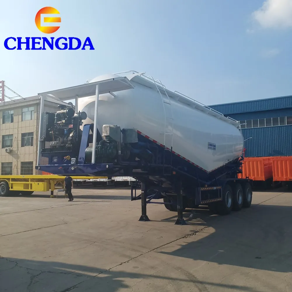 Хорошая производительность три оси Q235B отсека 58 куб. М 60 низкоплотный воздушный компрессор цементный полуприцеп для горячей
