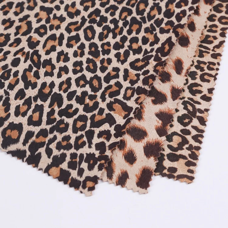 knitted polyester men suede scuba animal the leopard print fabric