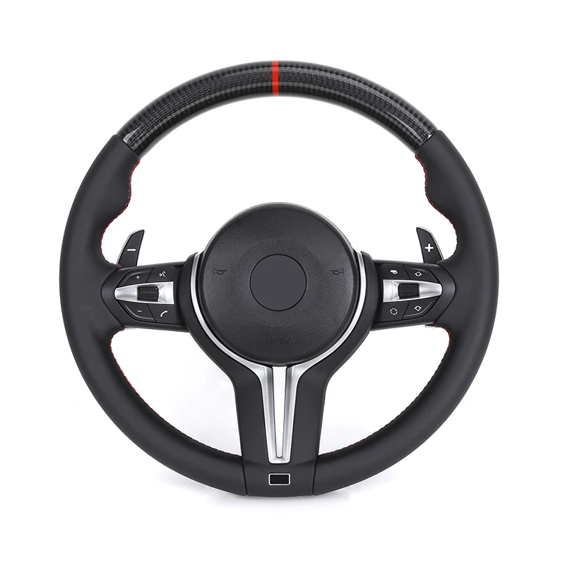 С Карбоновым верхом полностью кожаный спортивный руль для BMW F10 F11 F20 F22 F30 F32 F34 F36 F80 M3 F82 M4 F90 M5 E60 E88 E90 E92