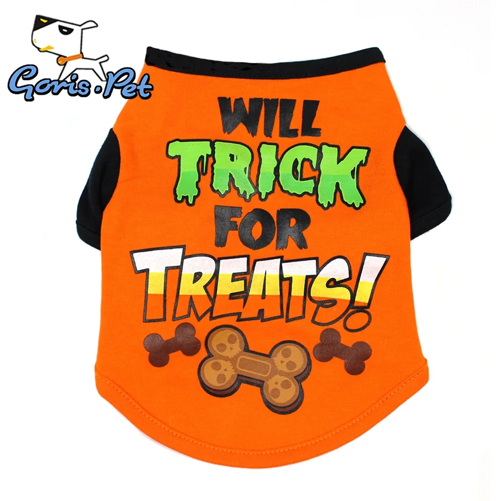 Cartoon Ghost Cute Bones Dog Clothes Halloween  Cotton T Shirts