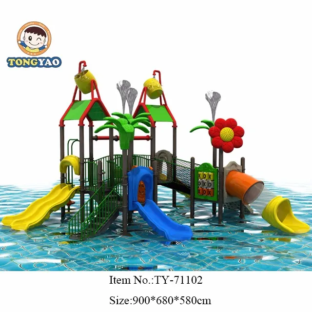 Kids Indoor Playground Aquapark Equipment Fiberglass Slip and Slide Steel and Metal Toy Games for Residential & Swimming Pools