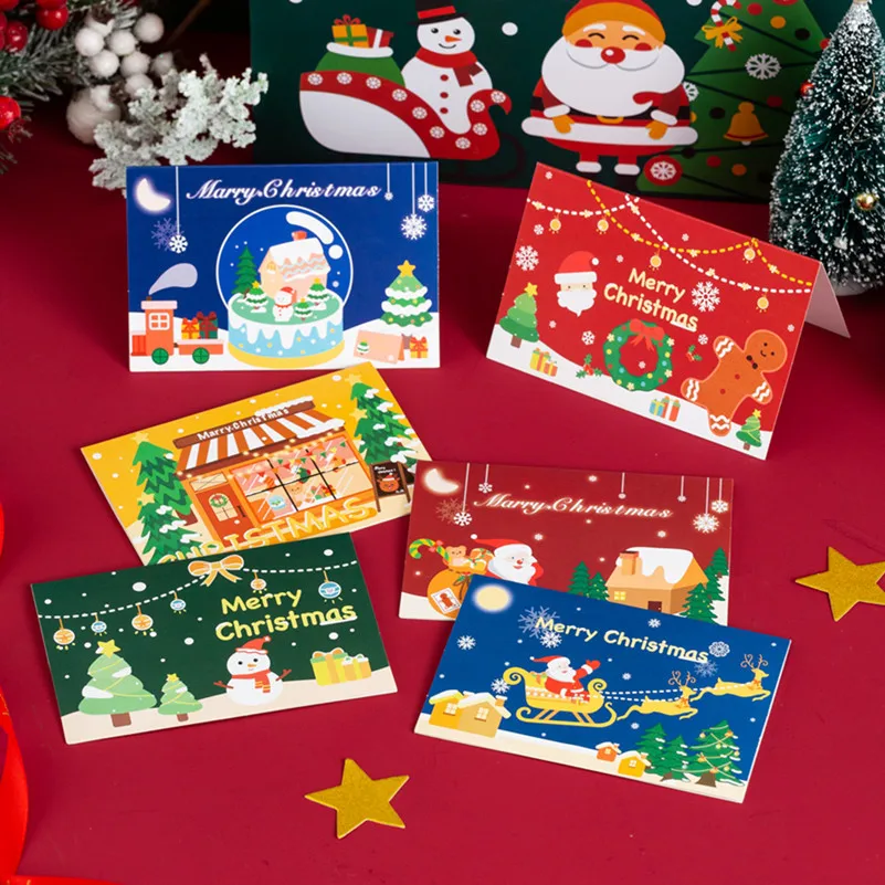 CL015 Merry Christmas Cards with Envelope New Year Gifts Card Xmas Postcard Party Supplies Noel Decoration Xmas Greeting Cards
