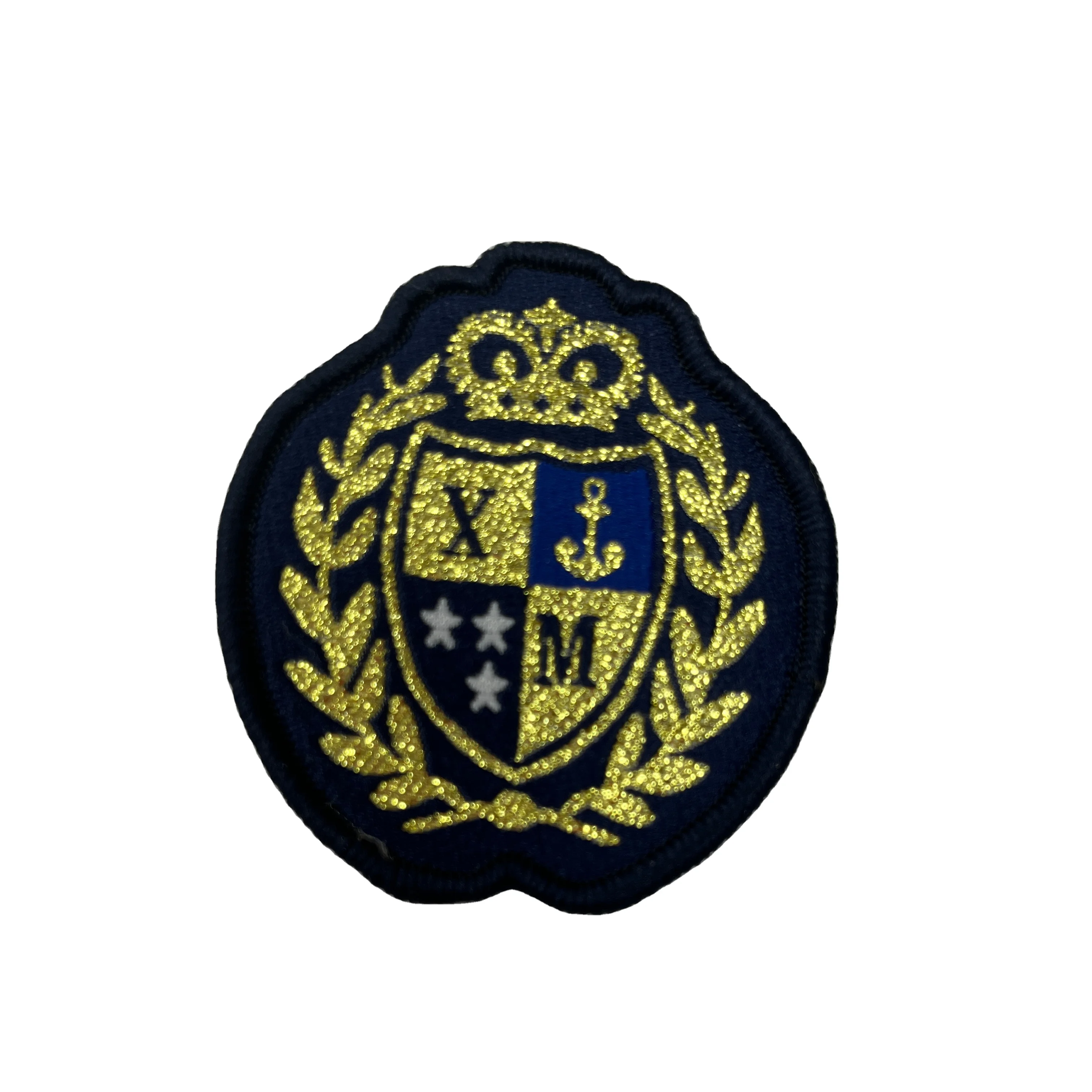School Badges Custom Logo Embroidered  And  Woven Patches with Iron On Backing Or pin