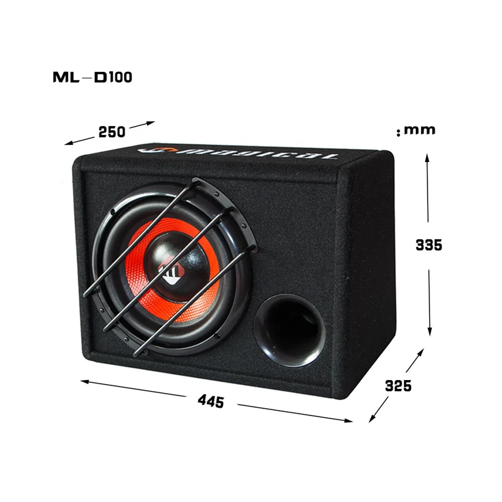 magical D100  1000W Trending Products High Performance 10 inch 12V 300watt 4ohms Powerful Active Car Audio Subwoofer s