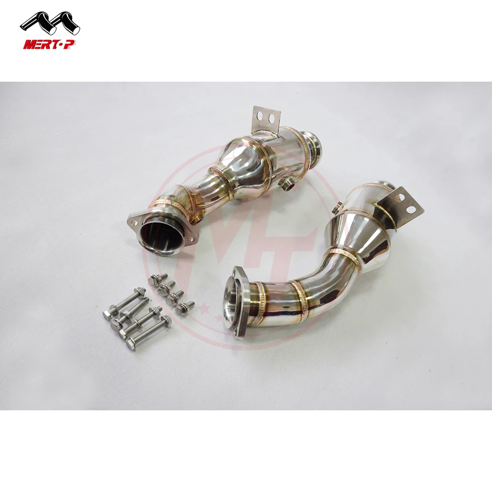 Mertop race auto exhaust pipe catless downpipe  for C43 AMG GLC43 W205 2016+